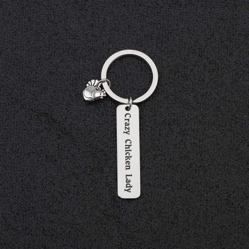 [Australia] - WUSUANED Crazy Chicken Lady Keychain Chicken Lover Gift Country Girl Gift Farm Girl/Wife Gift 