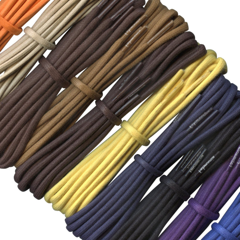 [Australia] - Round 3 mm Waxed Cotton Dress Boot Laces - Oxford, Derby, Chukka - Lengths from 60 to 240 cm length 90cm Brown 