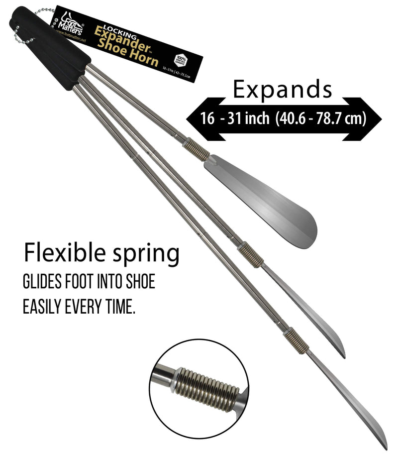 [Australia] - FootMatters Expander Shoe Horn Extra Long Handle - Twist to Lock - Extends 16 to 31 inches 1 Unit 