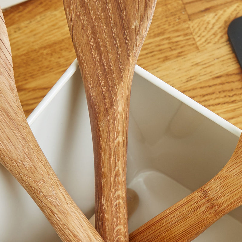 [Australia] - Andrew James Vintage Kitchen Utensil Holder Caddy | Large Retro Square Storage Holder Cream with Black Text | Vintage Style | 14cm x 14cm x 16.3cm 