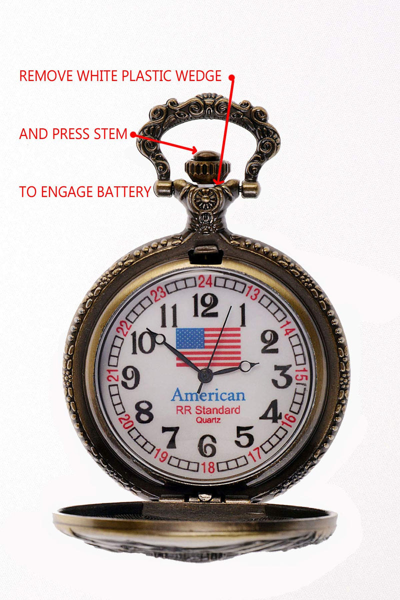 [Australia] - North American Railroad Approved, Railway Historical Train Steampunk Pocket Watch Promontory Point Utah 150th Spike Aniversary USA" Japanese Movement" Steam Engine #" 2" 