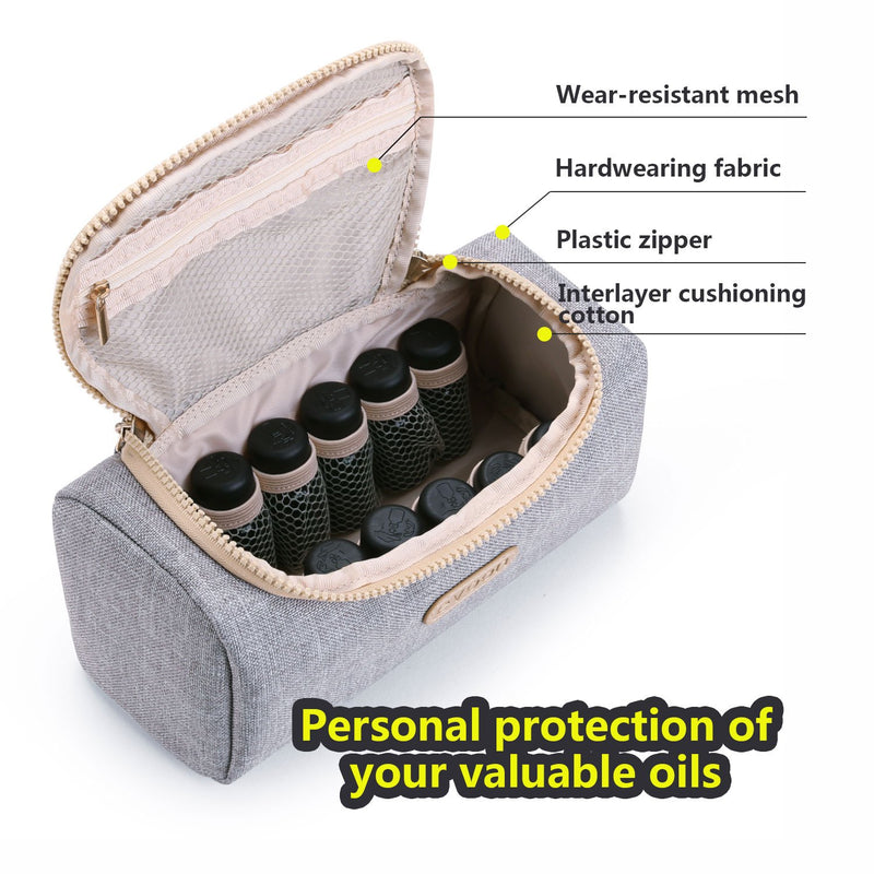 [Australia] - Essential Oils Travel Case (5ml,10ml,15ml) for doterra, Young Living Bottles for Aromatherapy Travel or Storage(Gray） … Gray 