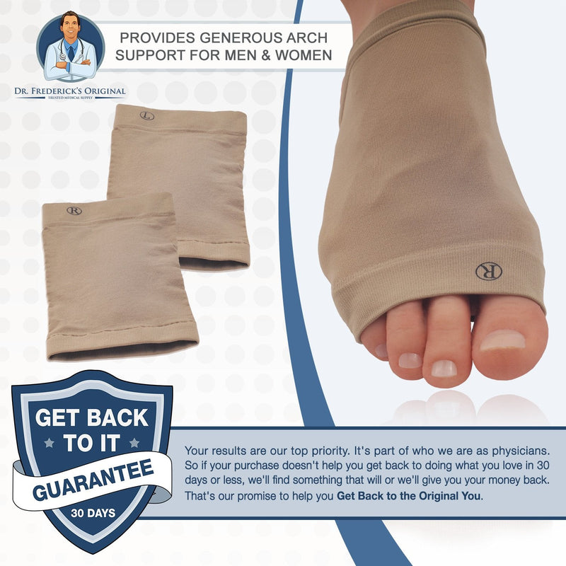 [Australia] - Dr. Frederick’s Original Arch Support Sleeve Set - 2 Pieces - Soft Gel Sleeves for Flat Foot & Plantar Fasciitis Pain Relief - W6-10 | M4.5-8 