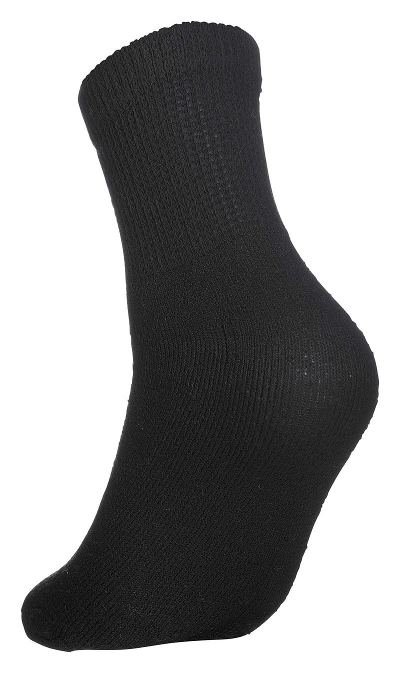 [Australia] - Special Essentials 12 Pairs Men's Cotton Diabetic Ankle Socks Black Grey White (10-13, Black) Large 