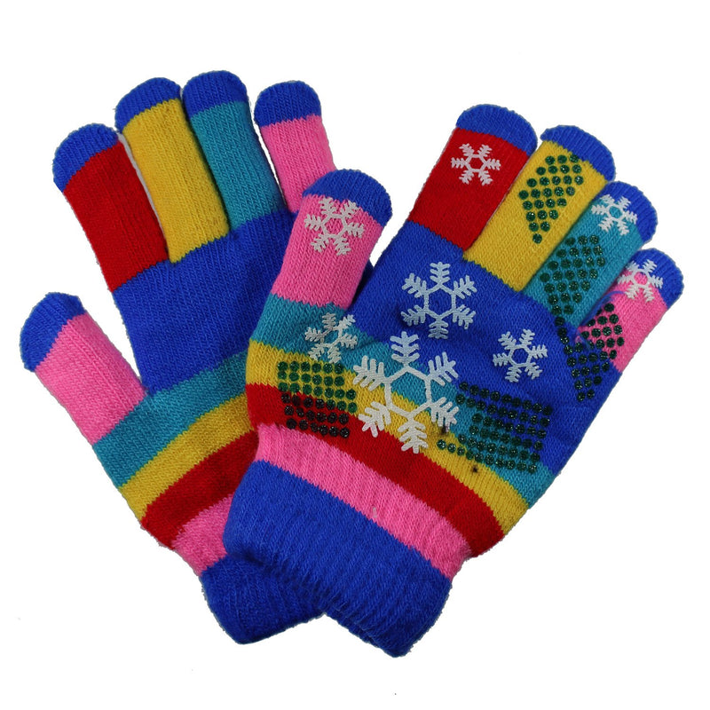 [Australia] - Gelante Toddler / Children Winter Knitted Magic Gloves Wholesale Lot 6-12 Pairs 6 Pairs - Snow Flakes Grapper Children (2-6 Years) 