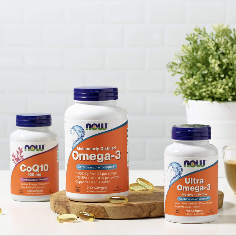 [Australia] - NOW Supplements, Omega-3 180 EPA / 120 DHA, Molecularly Distilled, Cardiovascular Support*, 100 Softgels 