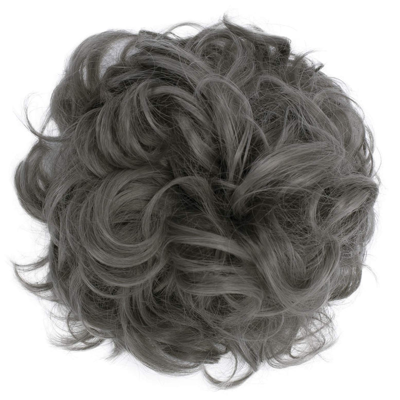 [Australia] - PRETTYSHOP XL Hairpiece Scrunchy Updo Bridal Hairstyles Scrunchie Voluminous Curly Messy Bun Ash Gray G27E ash gray #171 G27E 