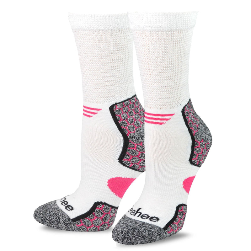 [Australia] - TeeHee Viscose from Bamboo Cushion Crew Diabetic Socks for Women and Men Multipack Large Basic_6pair 
