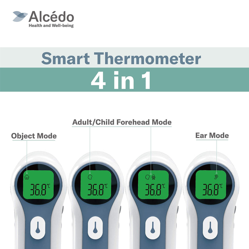 [Australia] - Alcedo Forehead and Ear Thermometer for Adults, Kids, and Baby | Digital Infrared Thermometer for Fever | Touchless, Instant Read, Medical Grade | Pouch and Batteries Included 