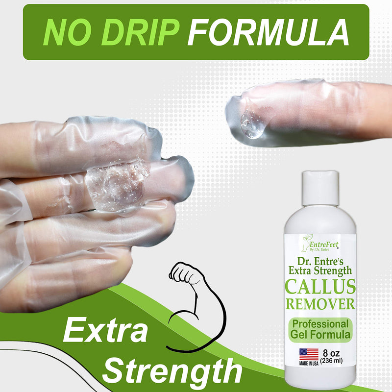 [Australia] - Dr. Entre's Callus Remover Kit for Feet: 8oz Callus Remover Gel, Foot File, Pumice Stone, 5 Glove Pairs for Gel Application, Spa Kit, Foot Care, Pedicure Tools, Scrubber 