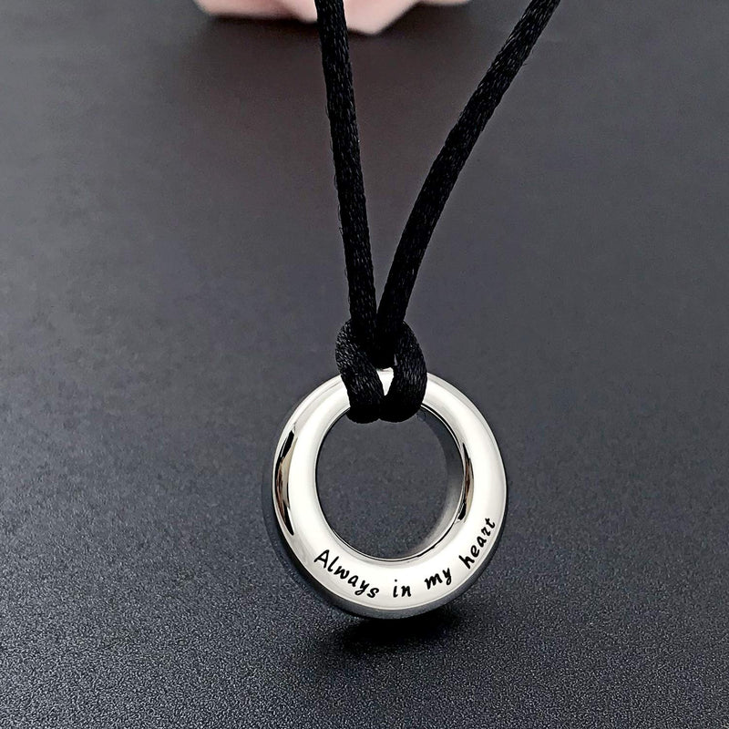 [Australia] - Urn Necklaces for Ashes"Always in My Heart" Ashes Necklace Cremation Jewelry Keepsake Holder Memorial Necklace Silver 