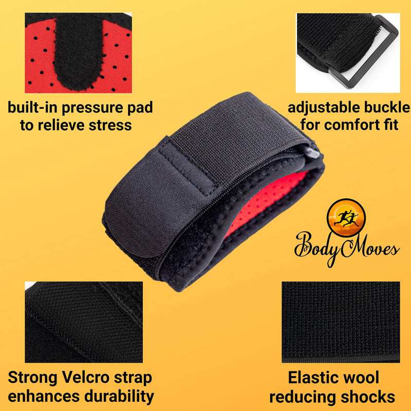 [Australia] - BodyMoves Tennis Elbow Arm Brace plus hot and cold ice pack Ulnar Nerve Entrapment Support Gear for Sports Daily Use Reduce Joint Pain Treat Tendonitis Bursitis Basketball gym elbow, weightlifting 
