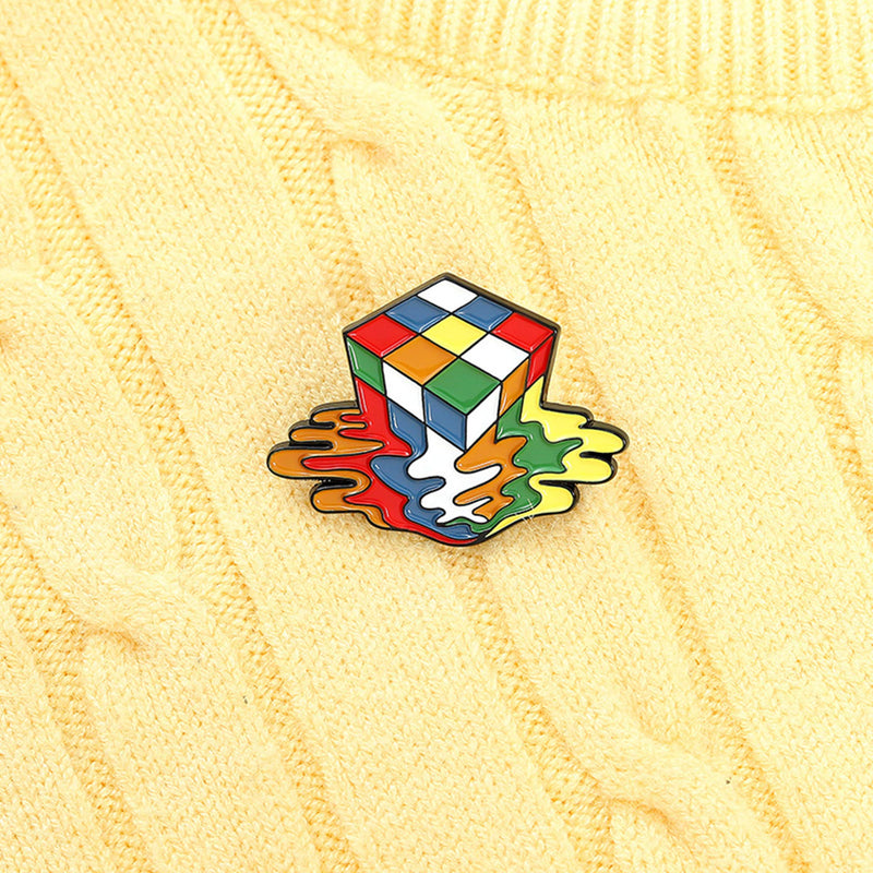 [Australia] - ROFARSO Cute Enamel Pin Cartoon Magic Cube Brooch Pin for Kids Lapel Pins Accessory for Backpacks Badges Hats Bags Gift Reward 