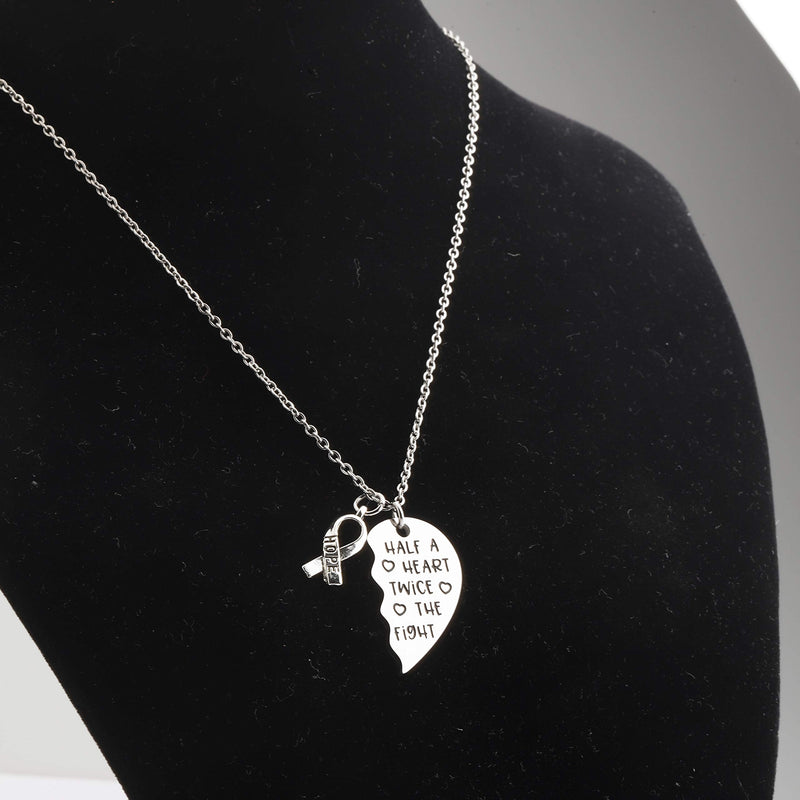 [Australia] - TIIMG CHD Awareness Gift HLHS/HRHS Gift CHD Warrior Gift Half a Heart Twice The Fight Necklace Congenital Heart Defect Awareness Gift 