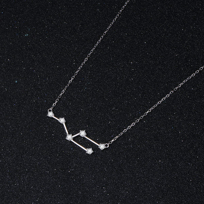 [Australia] - 925 Sterling Silver CZ Astrology 12 Constellation Horoscope Sign Astrology Zodiac Star Necklace Birthday Gifts for Women Girls,18-20 inch Taurus. 