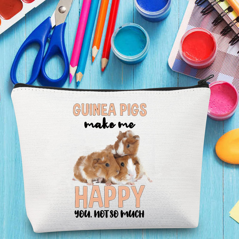 [Australia] - LEVLO Funny Guinea Pig Cosmetic Make Up Bag Guinea Pig Lover Inspired Gift Guinea Pigs Make Me Happy You Not So Much Guinea Pig Makeup Zipper Pouch Bag For Women Girls, Guinea Pigs Happy, 