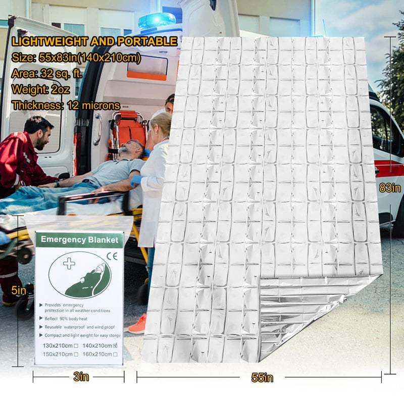[Australia] - WINKIM Emergency Blanket, Thermal Foil Blankets First Aid (Large-12-Pack) Space Survival Blanket for Camping Hiking (210x140cm) 