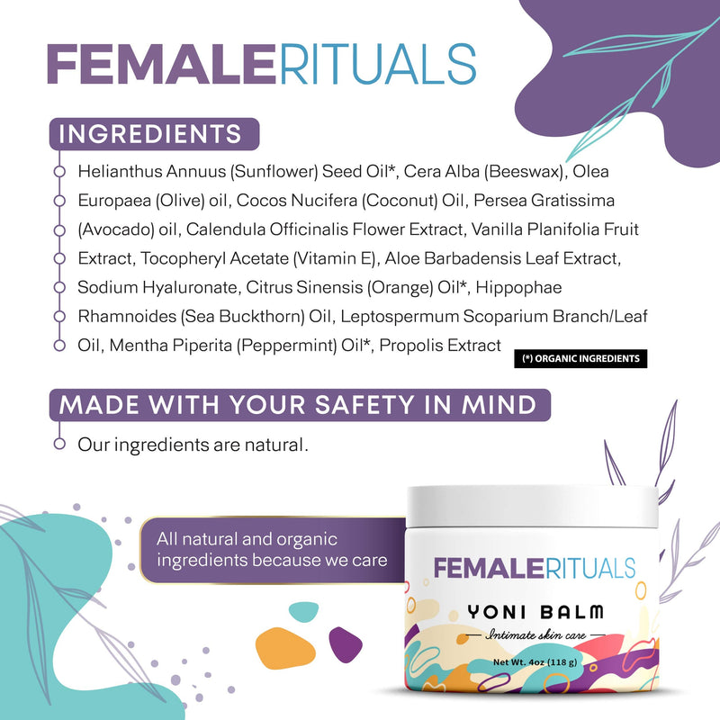[Australia] - Female Rituals Yoni Balm Vaginal Moisturizer Vulva Balm Cream (4oz) 