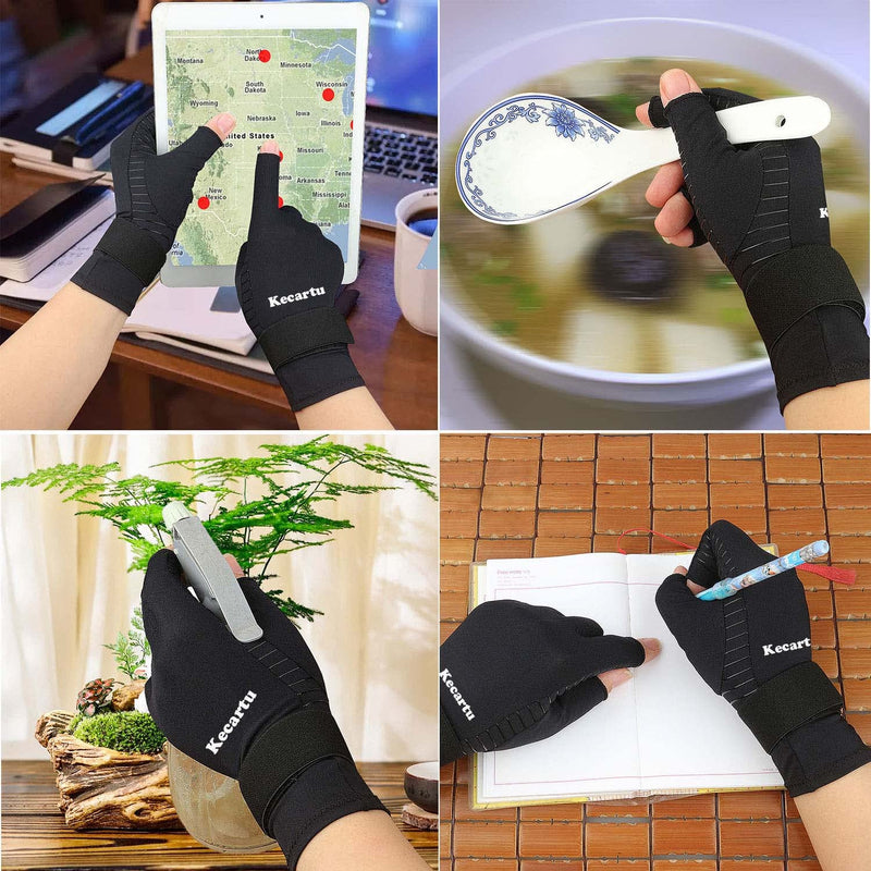 [Australia] - 2 Pairs Compression Gloves, Copper Arthritis Gloves with Adjustable Strap,Carpal Tunnel,Typing,Support for Men & Women (Large/X-Large (2-Pair)) Large/X-Large (2-Pair) 