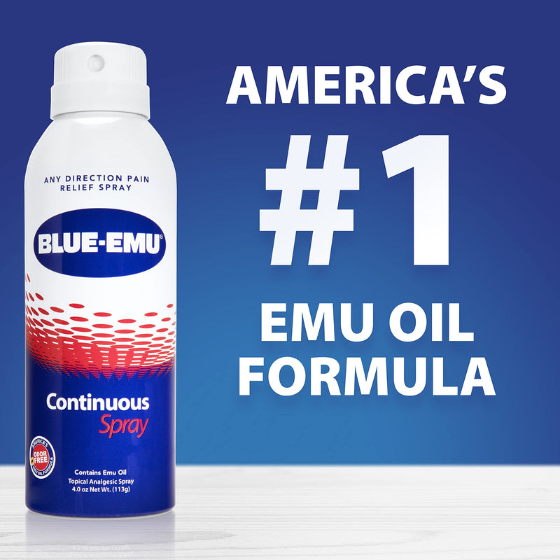 [Australia] - Blue-Emu Pain Relief Spray for Muscle, Joint & Bruises Fast Drying Support w/ Emu Oil, 4oz 