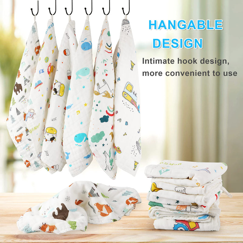 [Australia] - 6 Pack Burp Cloths for Baby, Toddler Burp Cloths Large 20''×10'' Organic Cotton Muslin Burp Cloths for Boys & Girls, Newborn Towel Absorbent Soft Burping Rag 