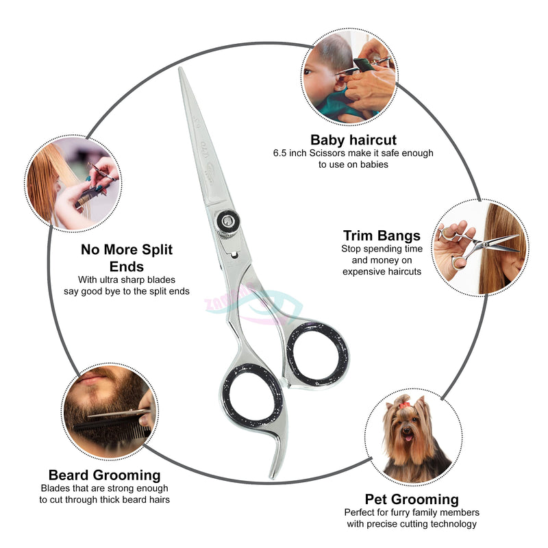 [Australia] - Lefty Hairdresser professional Hair Razor scissors left-handed 6.5 inch hair scissors (Cutting Scissors+Thinning Scissors) 