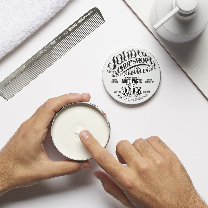 [Australia] - Johnny's Chop Shop - No 1 Matt Paste In A Tin, Strong Hold, Natural Finish (75g) Pack of 1 