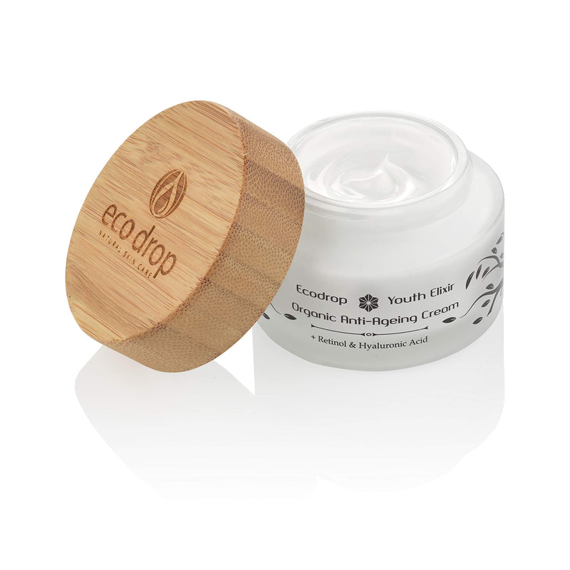 [Australia] - Ecodrop Organic Anti Ageing Cream | Advanced Daily Facial Wrinkle Treatment Cream for Women & Men | All Natural | with Hyaluronic Acid, Retinol & Argan Oil | Vegan | Eco Packaging 