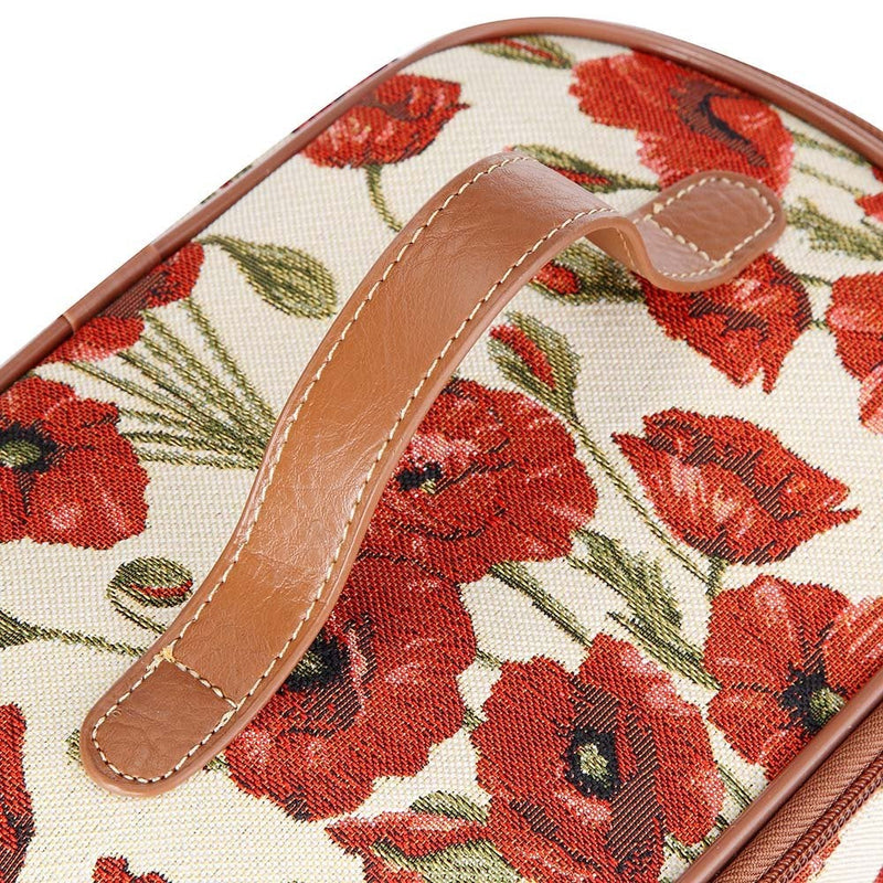 [Australia] - Signare Tapestry Toiletry Bag Makeup Organiser Bag for Women with Floral Design (Poppy, Toil-POP) Poppy 