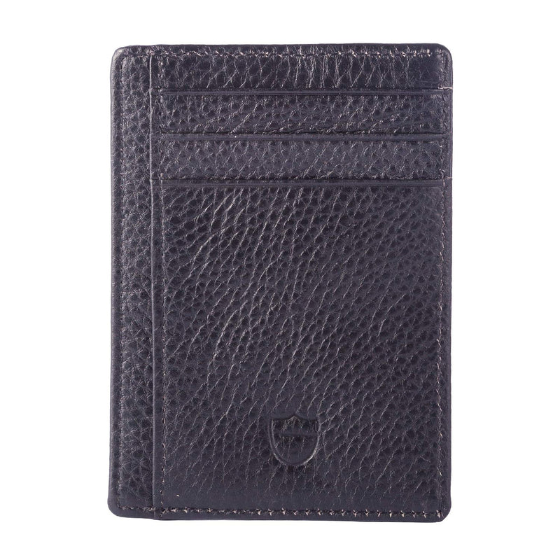 [Australia] - DEEZOMO RFID Blocking Genuine Leather Credit Card Holder Front Pocket Wallet With ID Card Window Black 