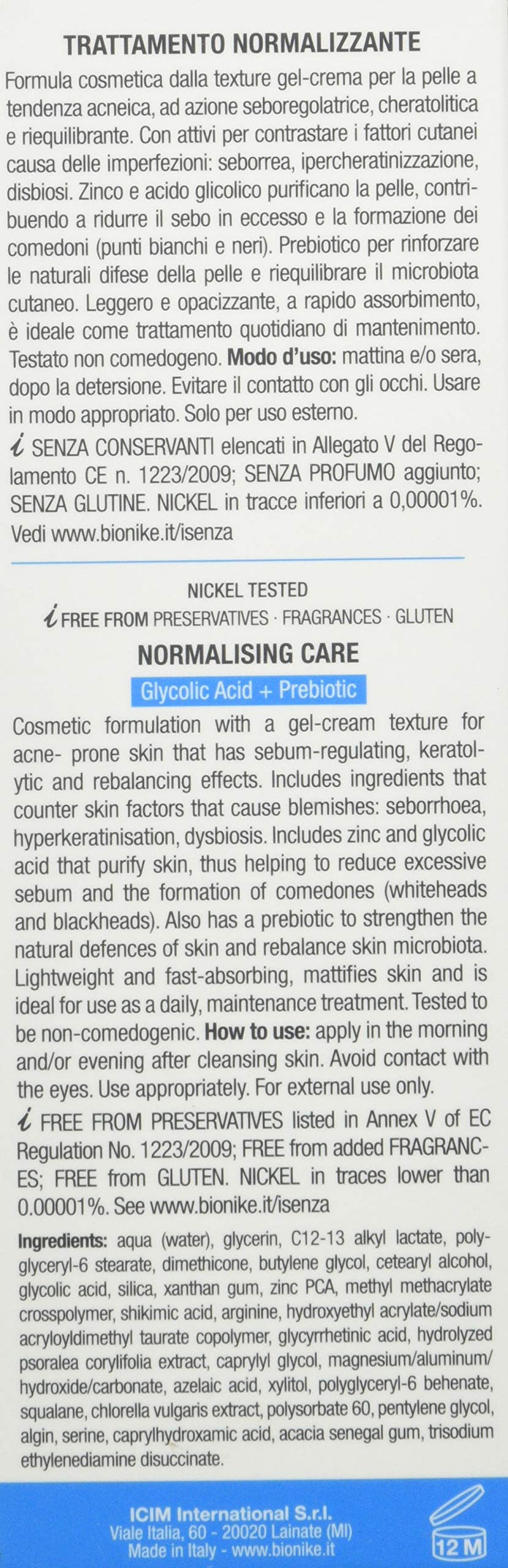 [Australia] - BioNike Aknet Dermocontrol Trattamento Normalizzante Pelle Con Acne 40 ml 