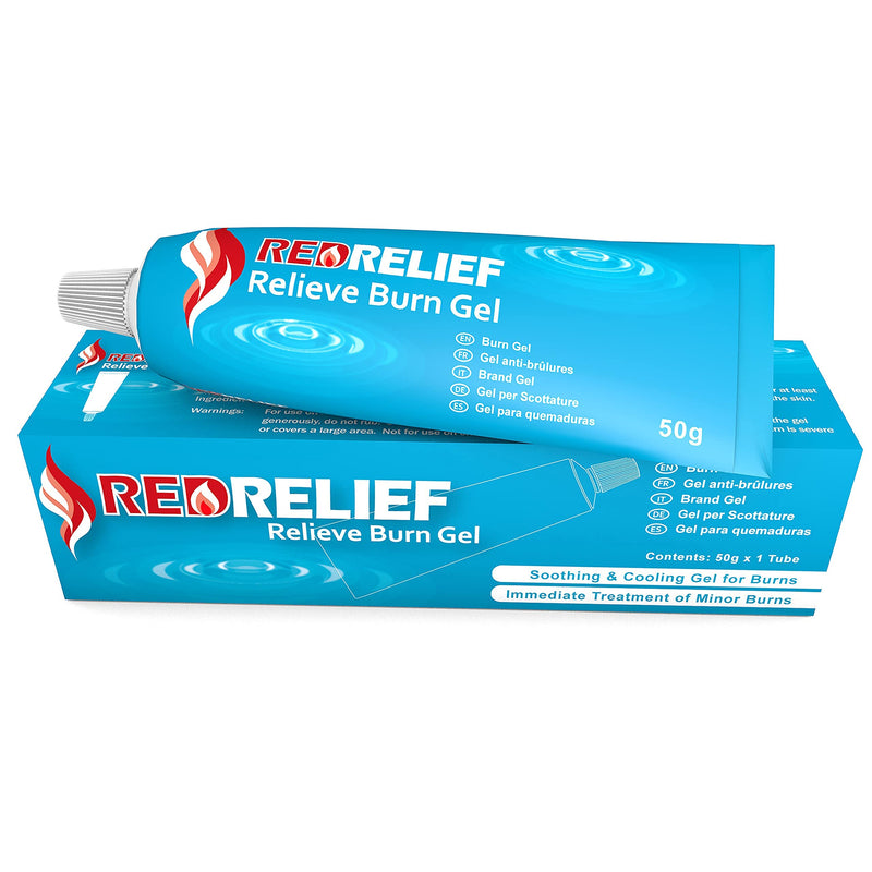 [Australia] - RedRelief Emergency Burn Gel 50g Tube- Soothing and Cooling Gel Dressing for Burns, Scalds and Sunburn 