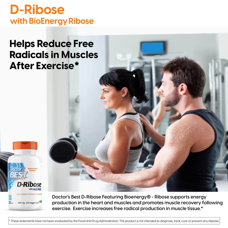 [Australia] - Doctor's Best D-Ribose with Bioenergy Ribose, Vegan, Energy Enhancement, 120 Veggie Caps, White (DRB-00193) 