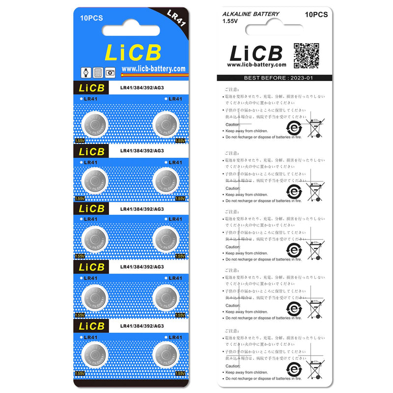 [Australia] - LiCB 20 Pack LR41 AG3 392 384 192 Battery 1.5V Button Coin Cell Batteries 