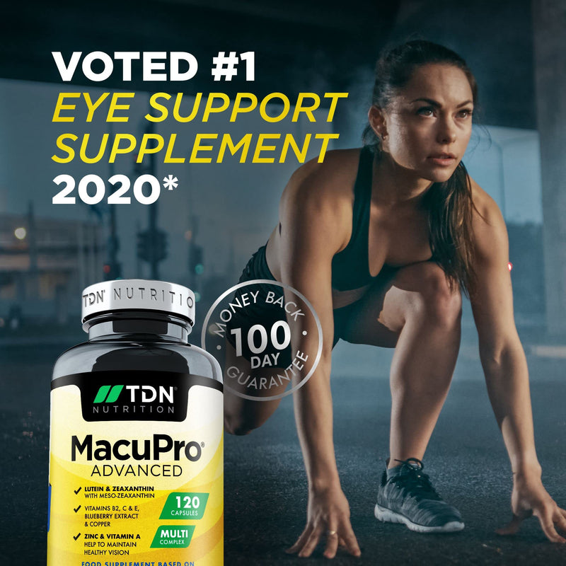 [Australia] - 120 Days Supply - Eye Vitamin & Mineral Supplement with Zeaxanthin, Meso Zeaxanthin, Lutein, Blueberry Extract Plus - Eye Supplements for Adults with Lutein - Vegan Eye Care Vitamins for Vision Health 120 Count (Pack of 1) 