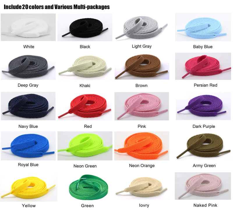[Australia] - Handshop Flat Shoelaces 5/16" - 20 Colors in 36"-72" Shoe Laces For Sneakers 36 inch (91 cm) Army Green(1 Pair) 