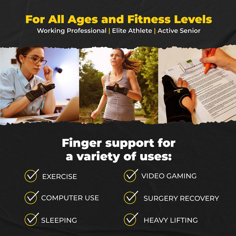 [Australia] - Pinky Finger Splint - Trigger Finger Brace for Middle Metacarpals and Knuckles - Boxer Splint & Ulnar Gutter Splint for Left or Right Hand – One Size Fits All - Copper Infused Nylon By CopperJoint 