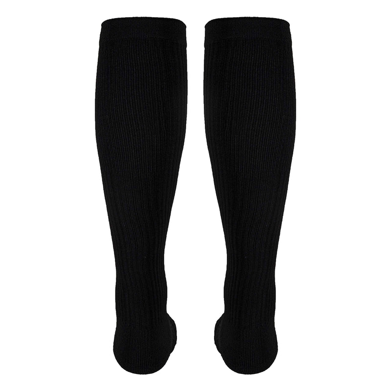 [Australia] - Truform - 1934BL-L Compression Socks, 20-30 mmHg, Men's Gym Socks, Knee High Over Calf Length, Black, Large Large (1 Pair) 