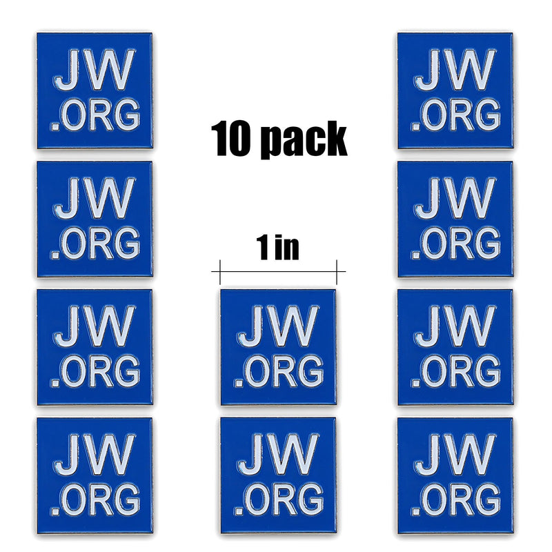 [Australia] - Jehovah Witness - Square Blue Lapel Pin - JW.org Neck Tie Hat Tack Clip Women or Men Suits-Silver Square-10 pcs 