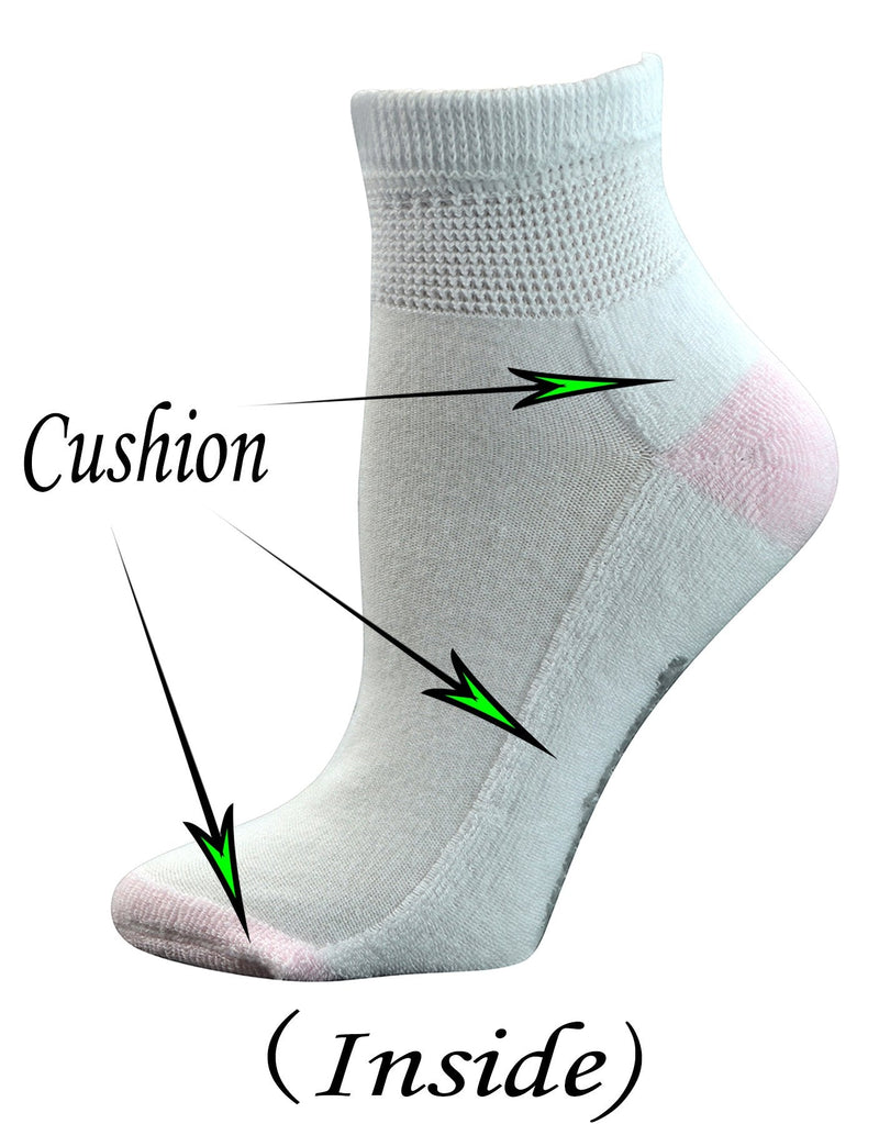 [Australia] - Yomandamor Women's 5 Pairs Non-Binding Cotton Ankle Diabetic/Dress Socks with Seamless Toe and Cushion Sole 9-11 5 Pairs White 