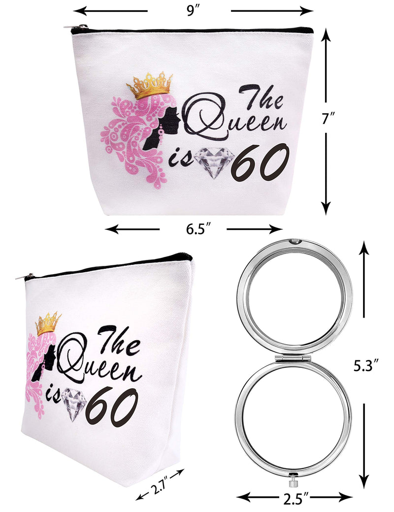 [Australia] - 60th Birthday Mirror, 60th Birthday Makeup Bag, 60th Birthday Gifts for Women, 60th Birthday Gifts Ideas, Birthday Gift 60 Year Old Woman, 60 Birthday Gifts for Women, 60th Bday Gifts for Women 