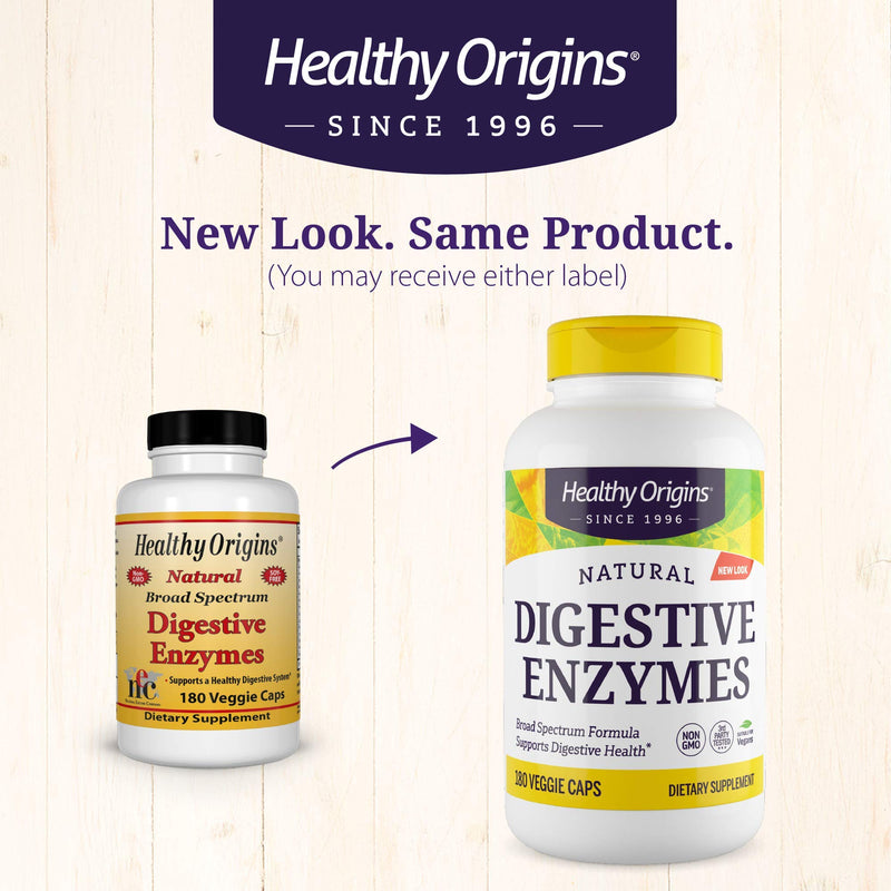 [Australia] - Healthy Origins Digestive Enzymes (Broad Spectrum, Non-GMO), 180 Veggie Caps, White 180 Count (Pack of 1) 
