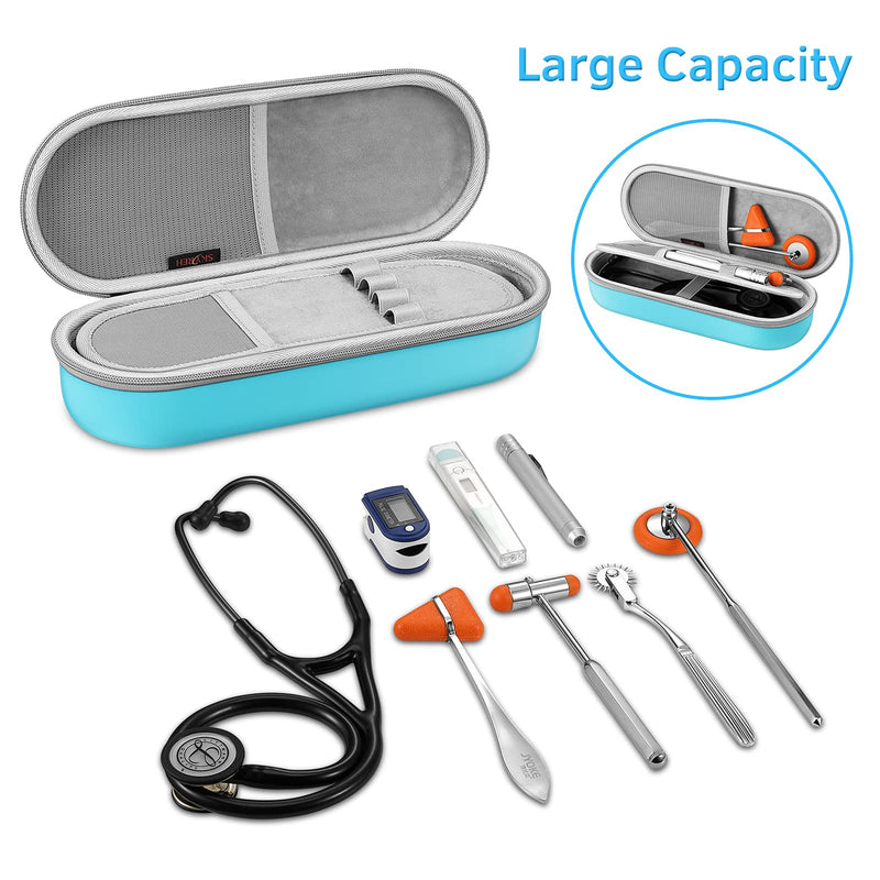 [Australia] - Nurse Stethoscope Case, SKYREH Travel Hard Stethoscope Case for 3M Littmann Classic III, 3M Littmann Cardiology IV, MDF Acoustica Lightweight Stethoscope (Blue) Blue 