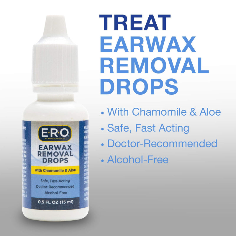 [Australia] - E-R-O Earwax Removal Kit for Complete Ear Care, with Carbamide Peroxide Earwax Removal Drops (0.5 fl oz), Ear Bulb Syringe and Ear Wax Removal Tool with Safety Shield 