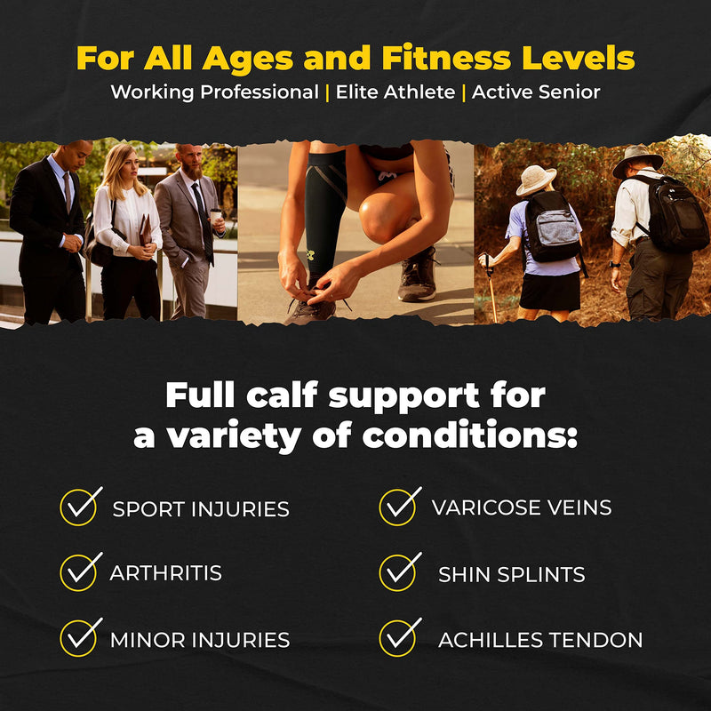 [Australia] - Calf Compression Sleeves for Men & Women - Leg Sleeve and Shin Splints Support - Ideal for Leg Cramp Relief, Varicose Veins, Running - 20-30mmHg Copper-Infused Nylon by CopperJoint - X-Large 