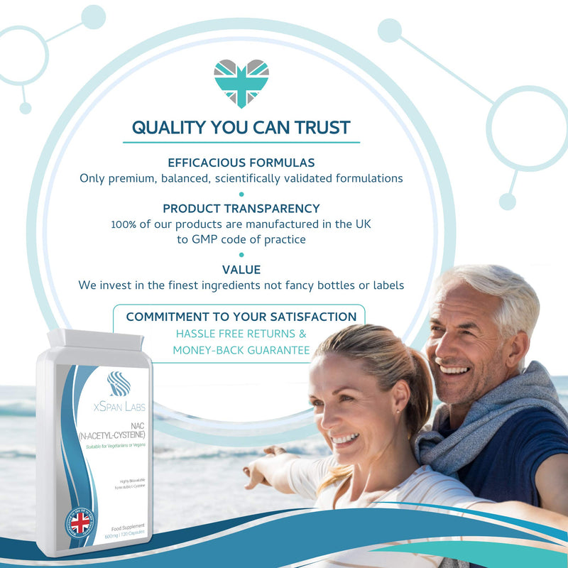 [Australia] - N-Acetyl Cysteine (NAC) 600 mg 120 Capsules - Powerful Lung & Liver Function Support from This Cellular Glutathione Enhancing Antioxidant - UK Manufactured and Suitable for Vegans & Vegetarians 