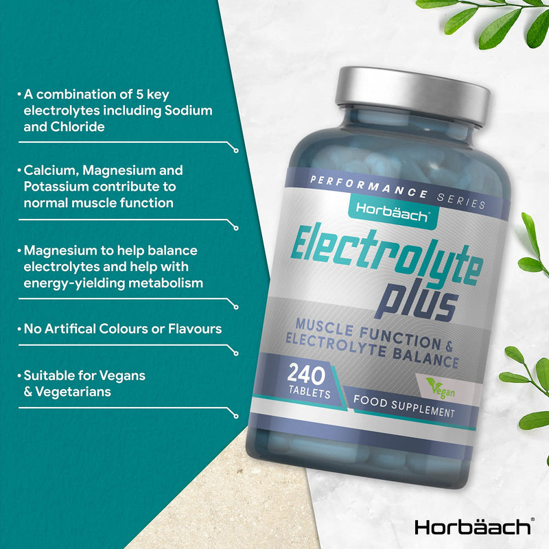 [Australia] - Electrolytes Tablets | 240 Vegan Tablets | High in Calcium, Magnesium, Potassium & More! | Keto Diet Friendly | by Horbaach 