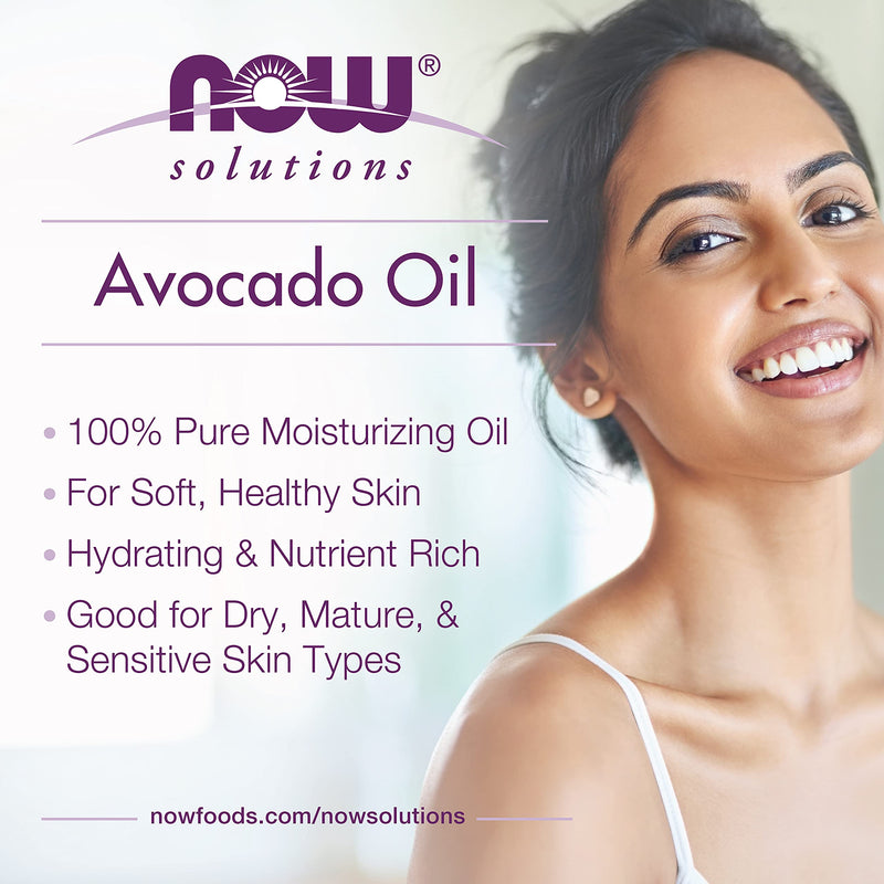 [Australia] - NOW Solutions, Avocado Oil, 100% Pure Moisturizing Oil, Nutrient Rich and Hydrating, 16-Ounce 16 Fl Oz (Pack of 1) 