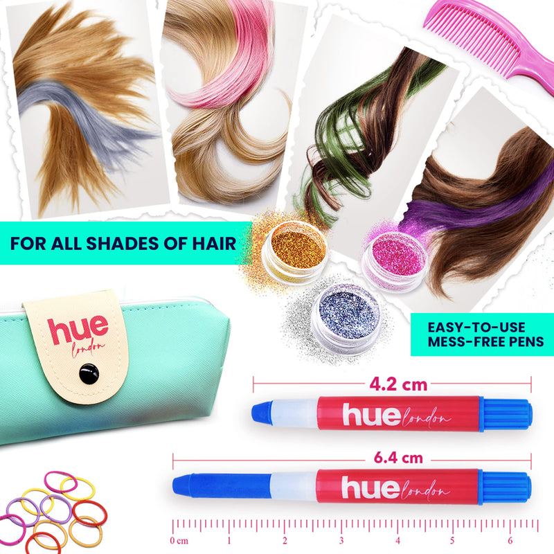 [Australia] - Huelondon Hair Chalk and Glitter Deluxe Set. Premium washable chalk hair dye - great results on light or dark hair. Perfect for play or as a gift. 25 Count (Pack of 1) 