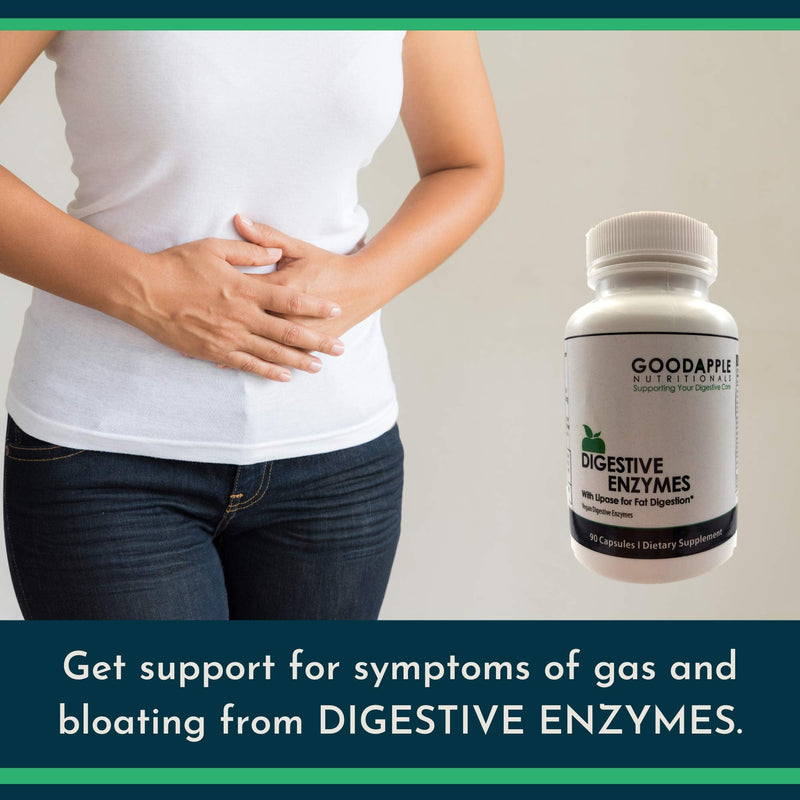 [Australia] - Vegan Digestive Enzymes Elite with Lipase to Support Break Down of Fats - Gas & Bloating Support - Vegetarian, Vegan & Gluten Free | 90 caps | GoodApple Nutritionals 